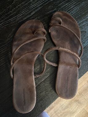 Reformation Brown Suede Ludo Sandals